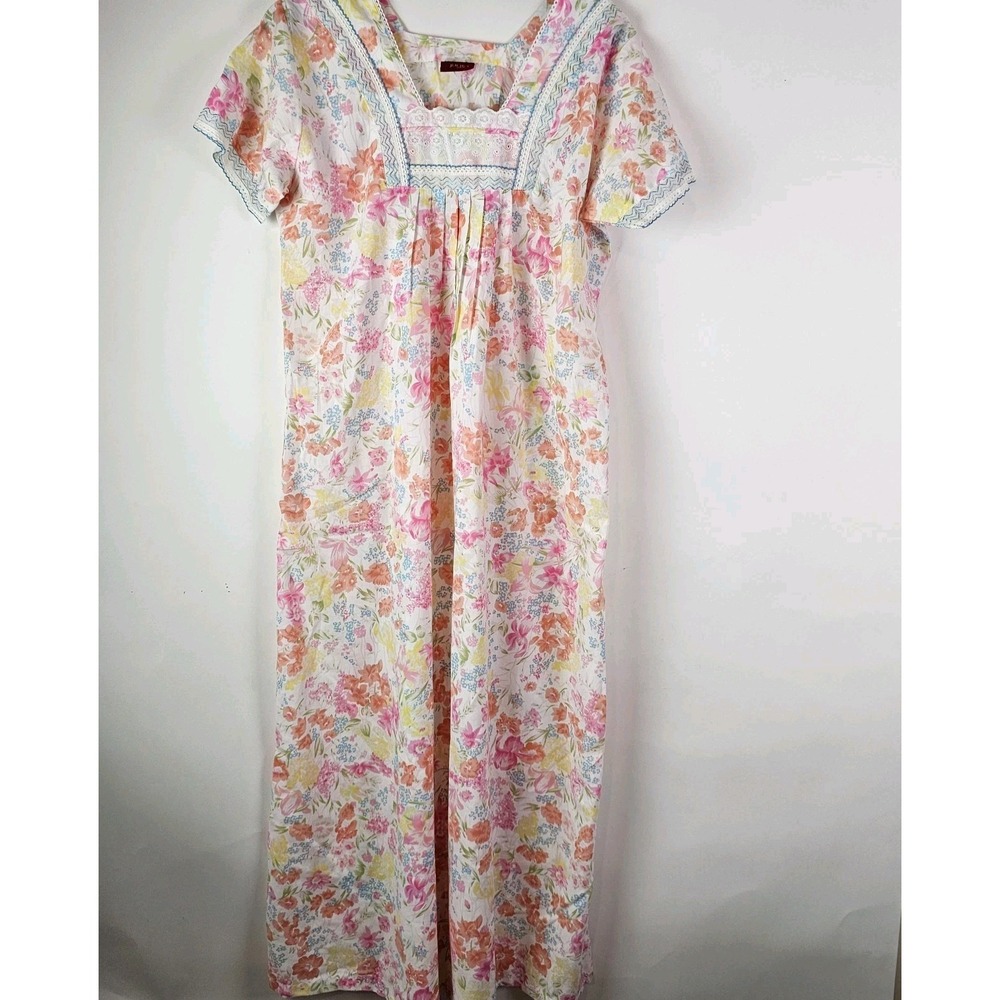 Juliet India Floral Nightgown Sleepwear Colorful Medium SS Pajamas